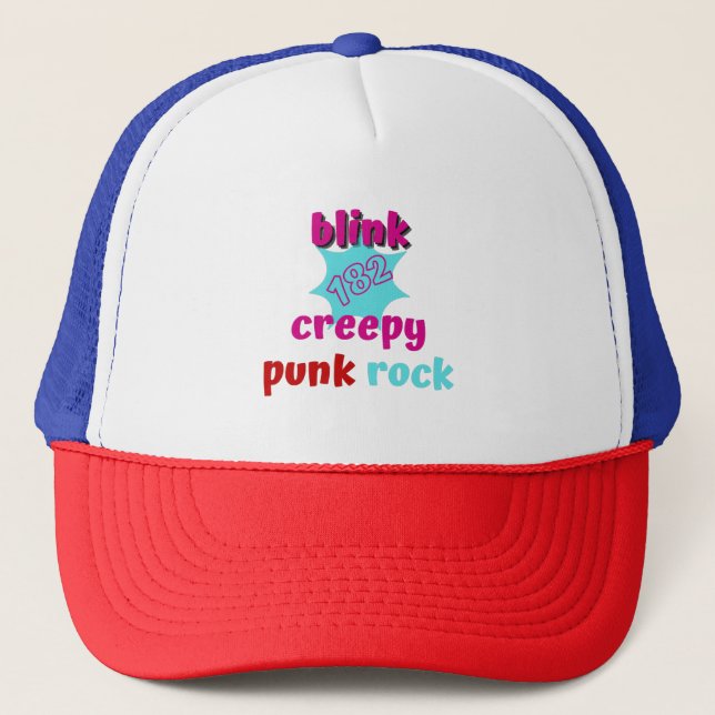 Creepy punk rock  trucker hat (Front)
