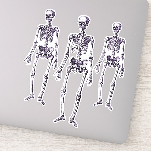 Creepy Purple Skeletons Halloween Party Decor (Detail)
