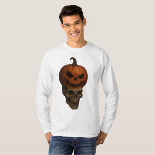 Creepy Realistic Halloween Pumpkin Skull Sticker T-Shirt
