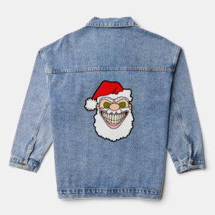 Creepy Santa Claus Screwball Graphics Denim Jacket