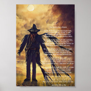 Creepy Scarecrow dark art and poem Poster