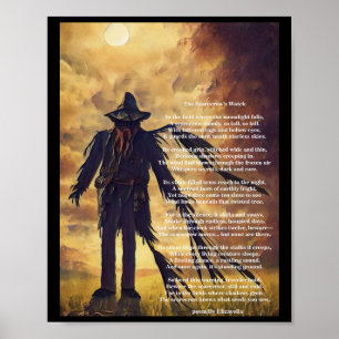 Creepy Scarecrow dark art and poem Poster