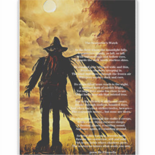 Creepy Scarecrow dark Halloween art & poem 