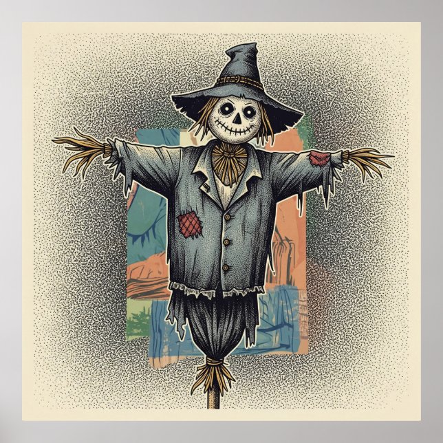 Creepy Scarecrow Gothic Farm Horror Poster (Front)