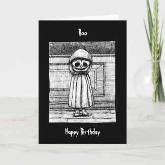 Creepy Scary Child Skelton Goth Dark Birthday