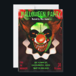 Creepy Scary Evil Clown Halloween Birthday Party Invitation<br><div class="desc">Customize for any event</div>