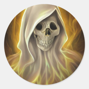 Creepy scary  Ghost Classic Round Sticker