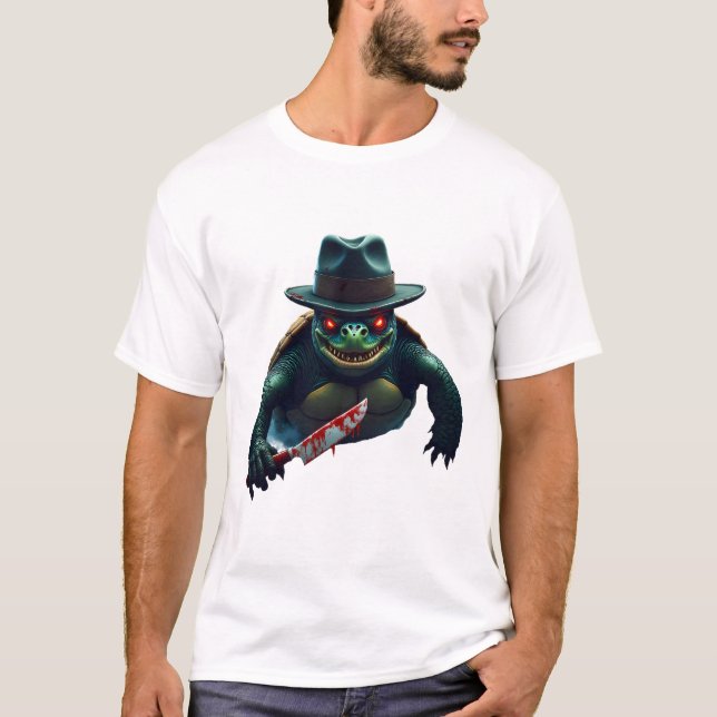 Creepy Scary Halloween Turtle T-Shirt (Front)