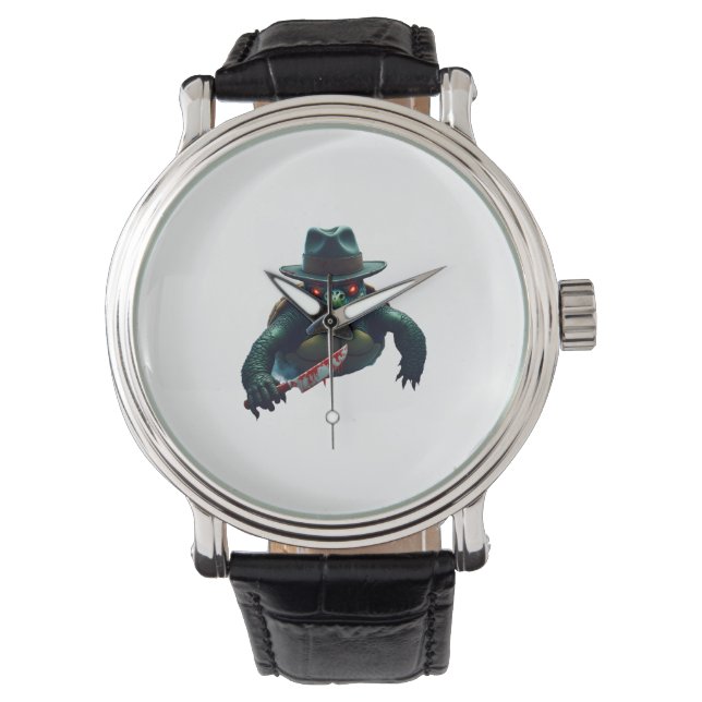Creepy Scary Halloween Turtle T-Shirt Watch (Front)