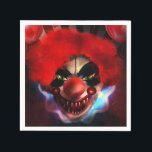 Creepy Scary Killer Clown Halloween Party Napkin<br><div class="desc">Customize with any text. Matching items available.</div>