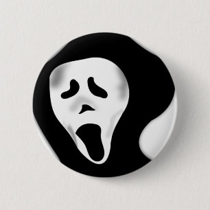 Creepy Scary Screaming Ghostly Ghoul Face 2 Inch Round Button