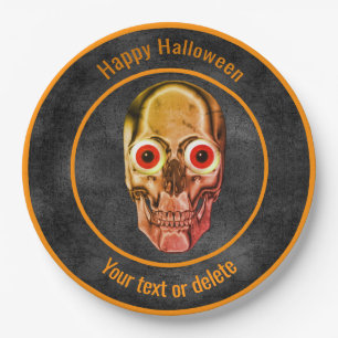 Creepy Skeleton Face Personalized Halloween Paper Plate