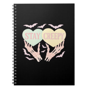 Creepy Skeleton Hand Holding Hearts Pastel Goth Notebook