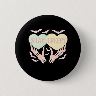 Creepy – Skeleton Hand Holding Hearts Sweet And Sp 2 Inch Round Button