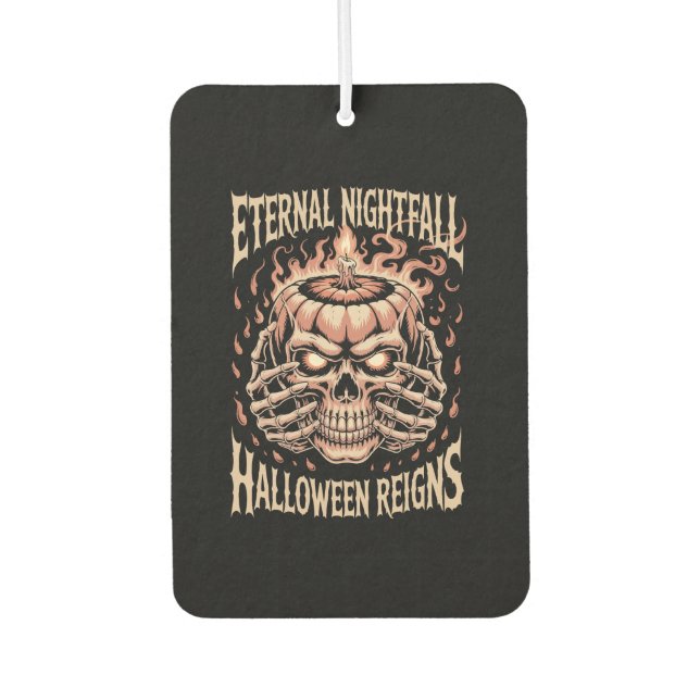 Creepy Skeleton Hands Pumpkin Skull Air Freshener (Front)