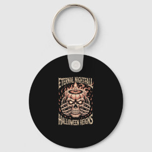 Creepy Skeleton Hands Pumpkin Skull Keychain