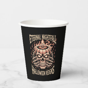 Creepy Skeleton Hands Pumpkin Skull Paper Cups