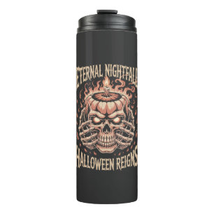 Creepy Skeleton Hands Pumpkin Skull Thermal Tumbler