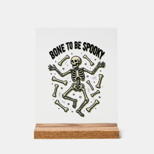 Creepy Skeleton Shirt Vintage Halloween Bones Desi Acrylic Sign