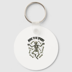 Creepy Skeleton Shirt Vintage Halloween Bones Desi Keychain