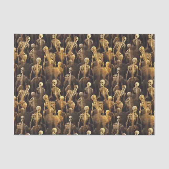 Creepy Skeletons Halloween Decoupage Tissue Paper (Front)