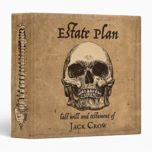 Creepy Skull and Bones Estate Plan Organizer 3 Rin Binder