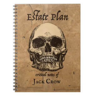 Creepy Skull and Bones Estate Planning Notebook