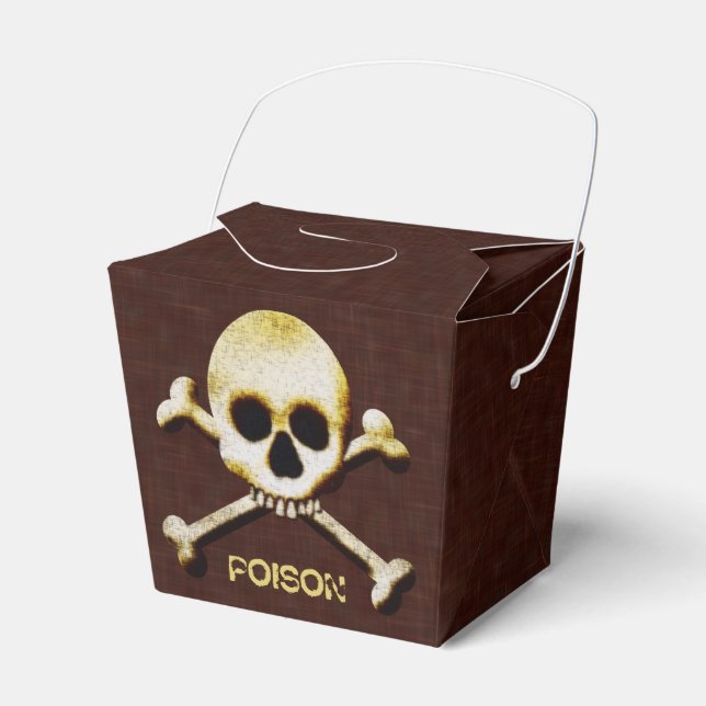 Creepy Skull And Crossbones Halloween Toxic Poison Favor Box (Front Side)