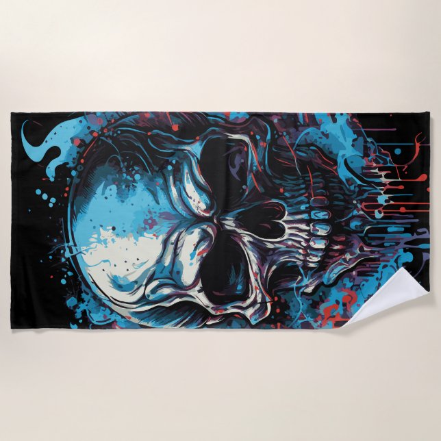 Creepy Skull Beach Towel (Front)