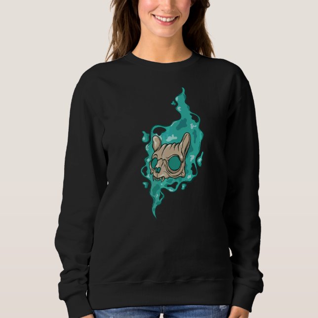 Creepy Skull Cat Sweatshirt (Front)