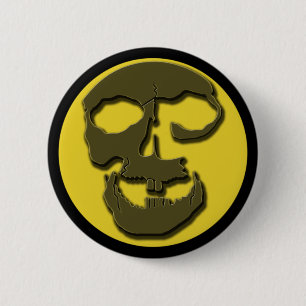 Creepy Skull Face and Full Moon Products 2 Inch Round Button