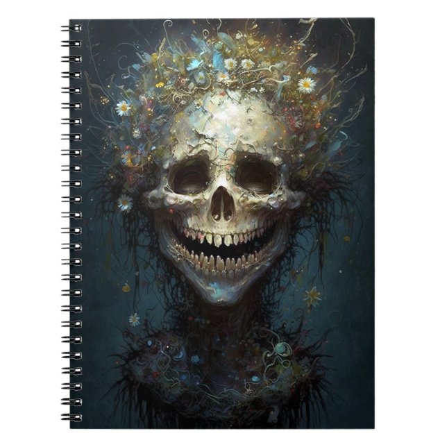 Creepy Skull Gothic Dark Fantasy Art Notebook (Front)