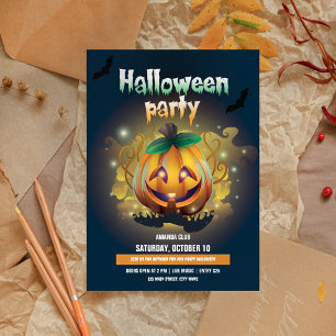 Creepy Skull Halloween Party Invitation