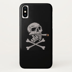 Creepy Skull Smoking Cigarette And Putting Spells Case-Mate iPhone Case