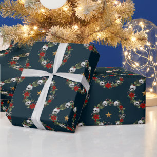 Creepy Skull Wreath Wrapping Paper