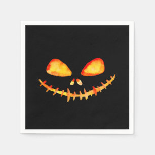Creepy Smiling Jack O' Lantern Face Napkin