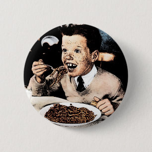 Creepy Spaghetti Kid 2 Inch Round Button