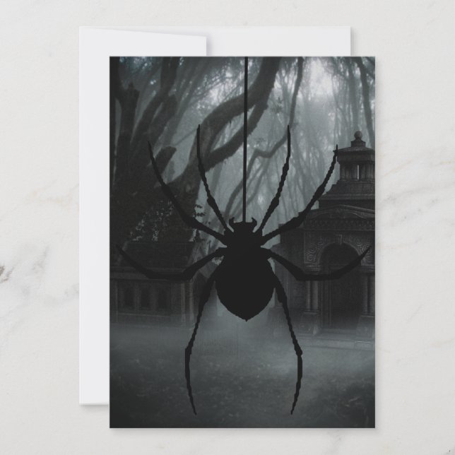 Creepy Spider Halloween Party Invitation (Front)