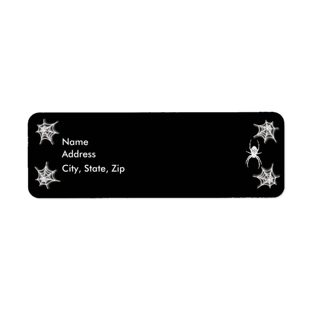 Creepy Spider & Web  Address Labels Template (Front)