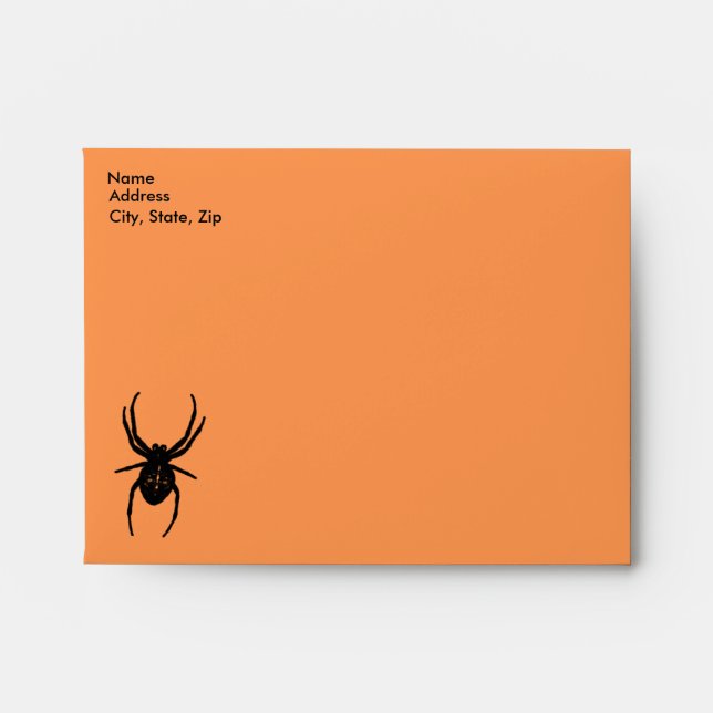 Creepy Spider & Web  Envelope Template (Front)