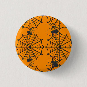 Creepy Spider Web Halloween 1 Inch Round Button