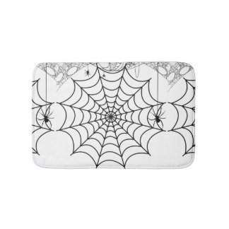 Creepy Spider Web Halloween Bath Mat