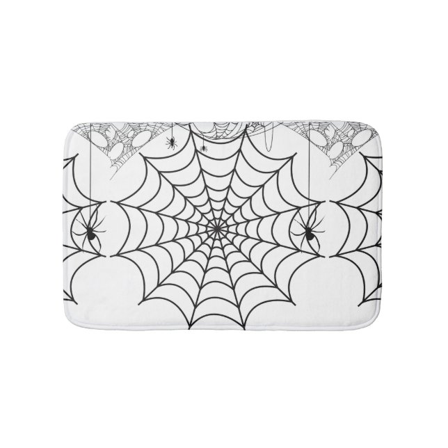 Creepy Spider Web Halloween Bath Mat (Front)