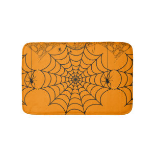 Creepy Spider Web Halloween Bath Mat