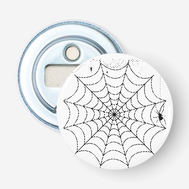 Creepy Spider Web Halloween Bottle Opener (Front)