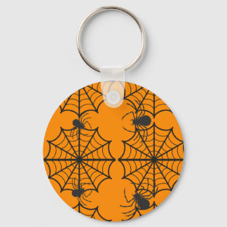 Creepy Spider Web Halloween Keychain