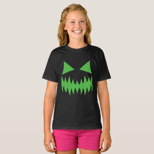 Creepy Spooky Fun Pumpkin Jack O Lantern Face T-Shirt