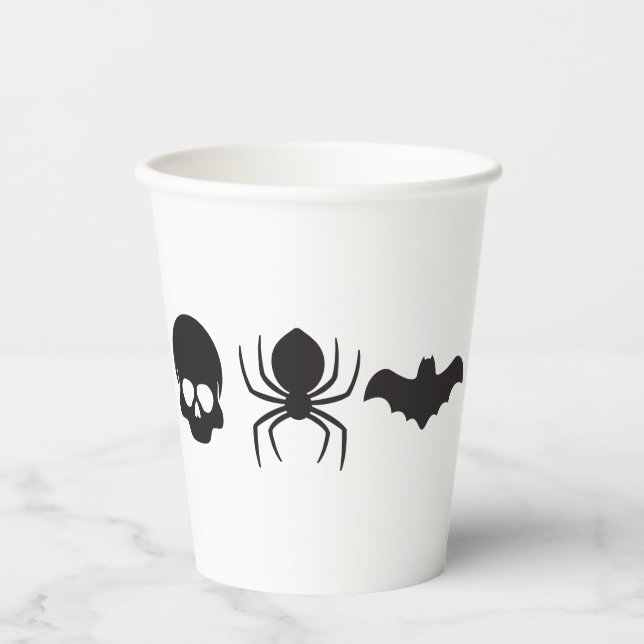 Creepy Spooky Silhouette Halloween Mug – Skull, Sp Paper Cups (Front)
