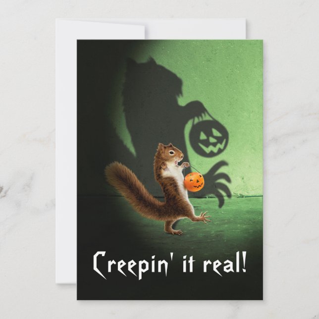 Creepy Squirrel Shadow Invitation (Front)