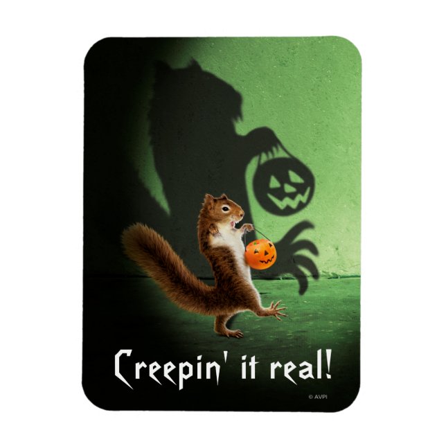 Creepy Squirrel Shadow Magnet (Vertical)